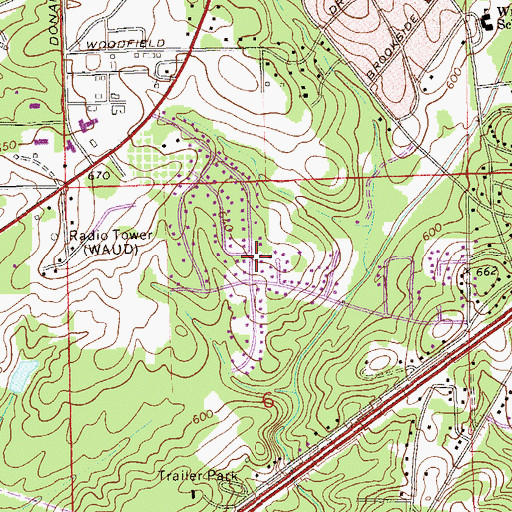Topographic Map of Windsor Forest, AL