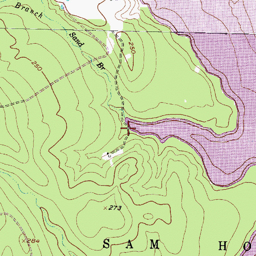 Topographic Map of South Branch, TX
