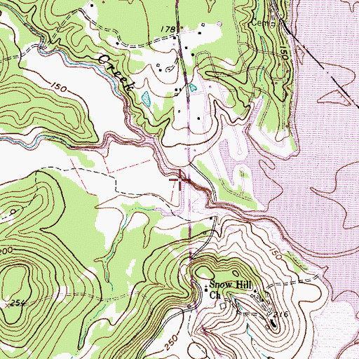 Topographic Map of Big Spring Creek, TX