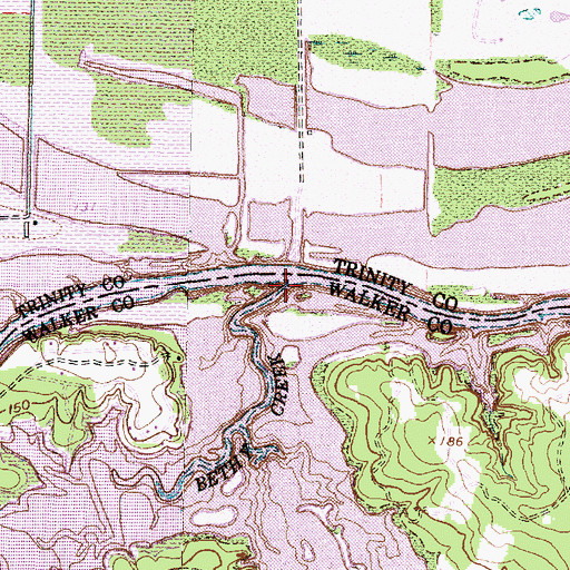 Topographic Map of Bethea Creek, TX