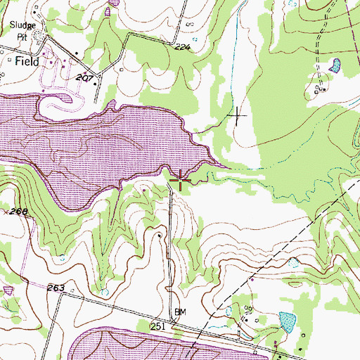 Topographic Map of Weirs Creek, TX