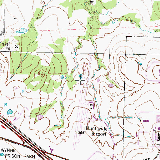 Topographic Map of Huntsville Municipal Airport, TX