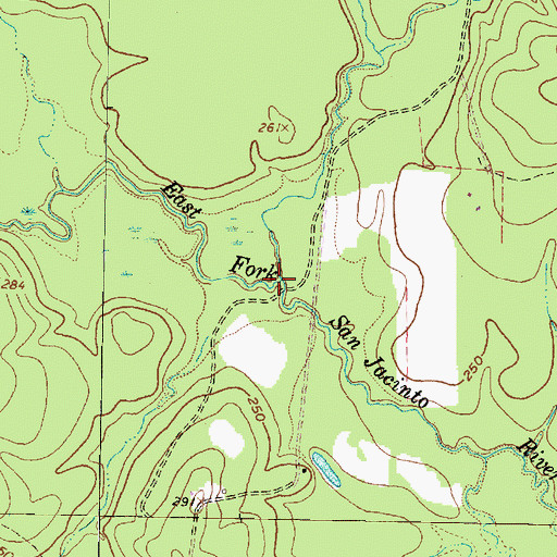 Topographic Map of McCombs Creek, TX