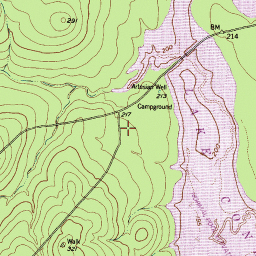 Topographic Map of Stubblefield Recreation Site, TX