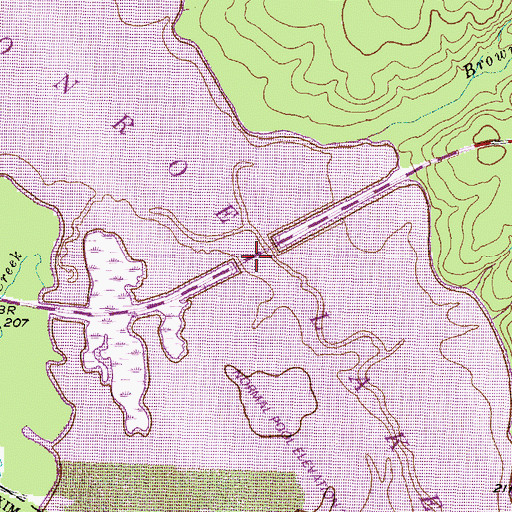 Topographic Map of Baker Bridge, TX