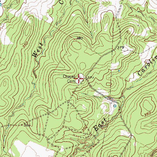Topographic Map of Chapel Cemetery, TX