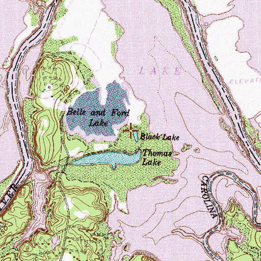 Topographic Map of Black Lake, TX