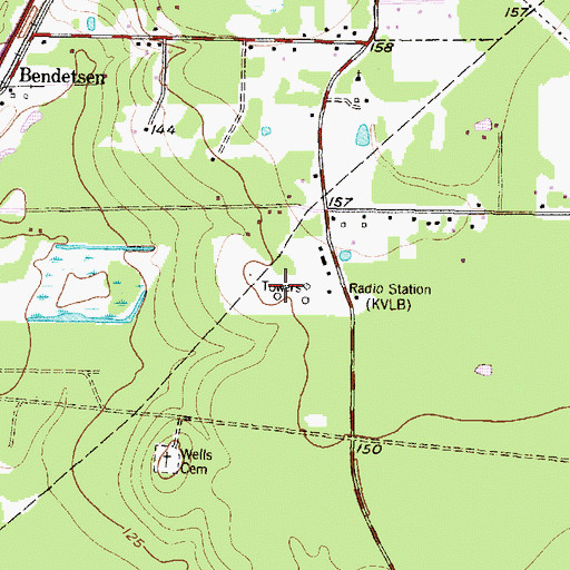 Topographic Map of KVLS, TX