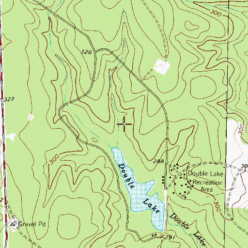 Topographic Map of Double Lake Campground, TX