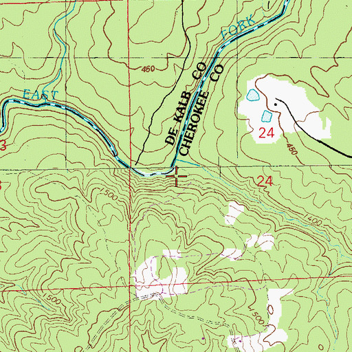 Topographic Map of Flat Landing (historical), AL