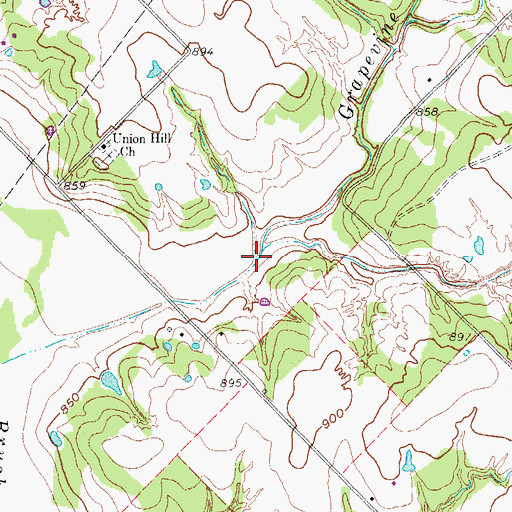 Topographic Map of Grapevine Creek, TX