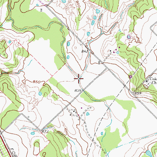 Topographic Map of Couch Branch, TX