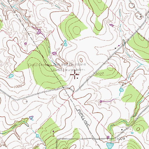 Topographic Map of Cross Timbers National Grassland Field Headquarters, TX