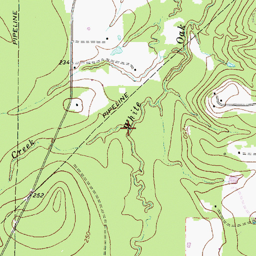 Topographic Map of Brushy Creek, TX