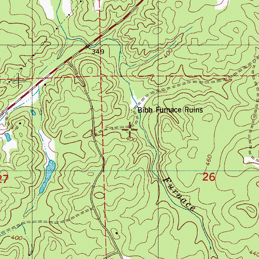 Topographic Map of Bibb Furnace (historical), AL