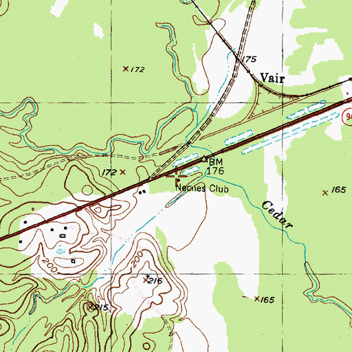 Topographic Map of Neches Club, TX