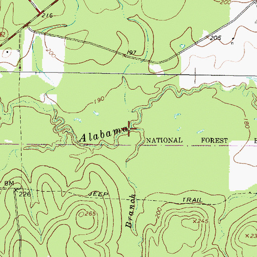 Topographic Map of White Branch, TX