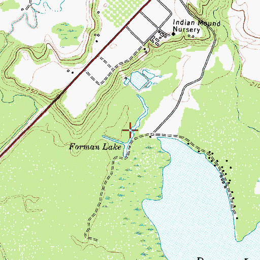 Topographic Map of Forman Lake, TX