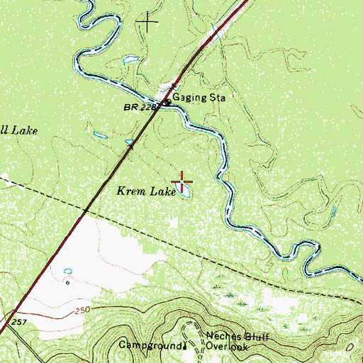 Topographic Map of Krem Lake, TX