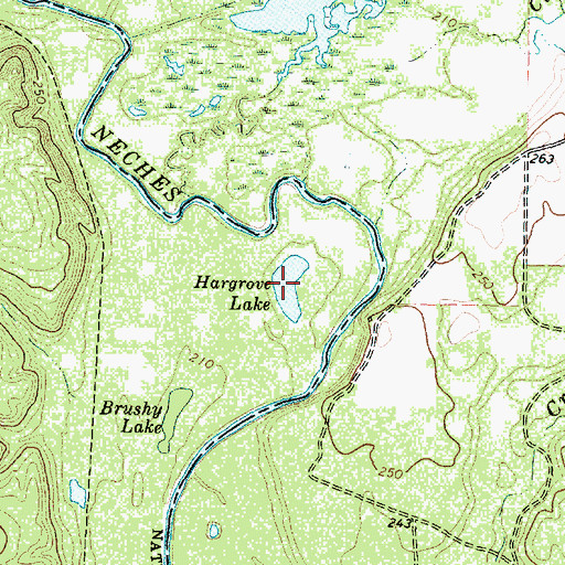 Topographic Map of Hargrove Lake, TX