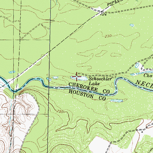 Topographic Map of Schoechler Lake, TX