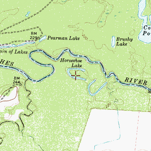 Topographic Map of Horseshoe Lake, TX