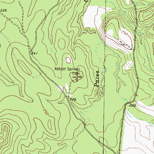 Topographic Map of Abbott Springs Cemetery, TX