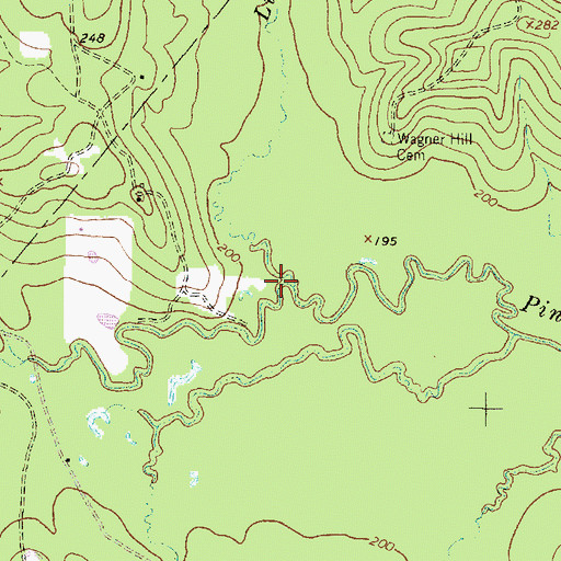 Topographic Map of Little Caney Creek, TX