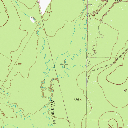 Topographic Map of Red Branch, TX