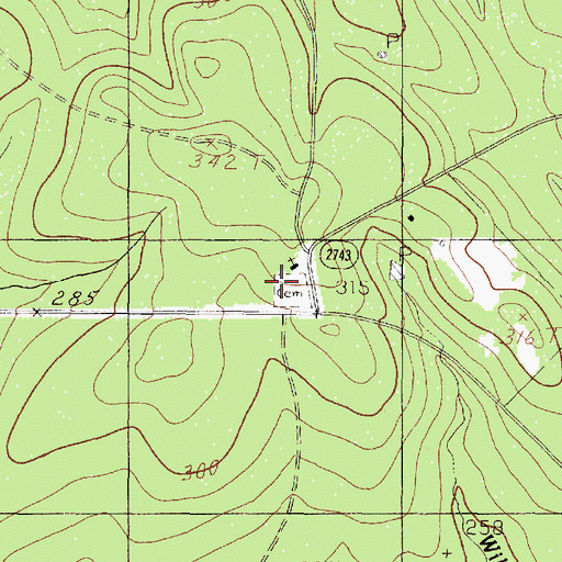 Topographic Map of Concord Cemetery, TX