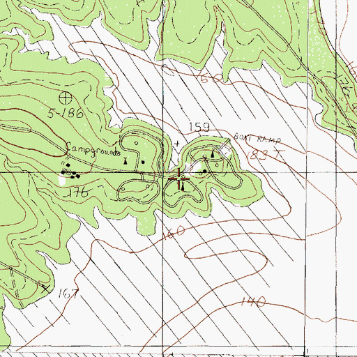 Topographic Map of Caney Creek Recreation Site, TX