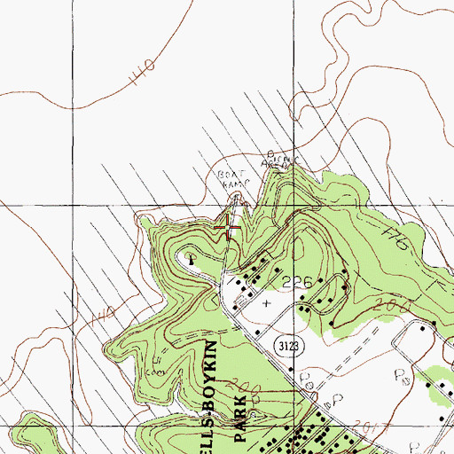 Topographic Map of Cassell Boykin Park Recreation Site, TX