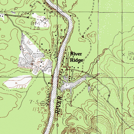 Topographic Map of River Ridge, TX