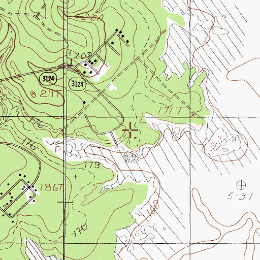 Topographic Map of Monterey Park Campground, TX