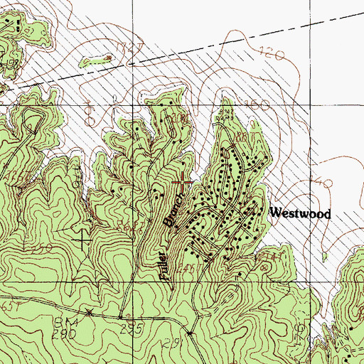 Topographic Map of Fuller Branch, TX