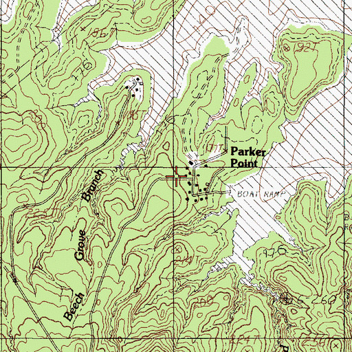 Topographic Map of Parker Point, TX