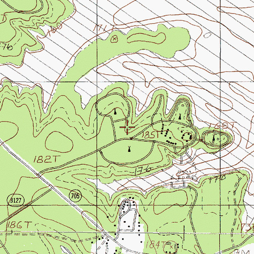 Topographic Map of Powell Park, TX