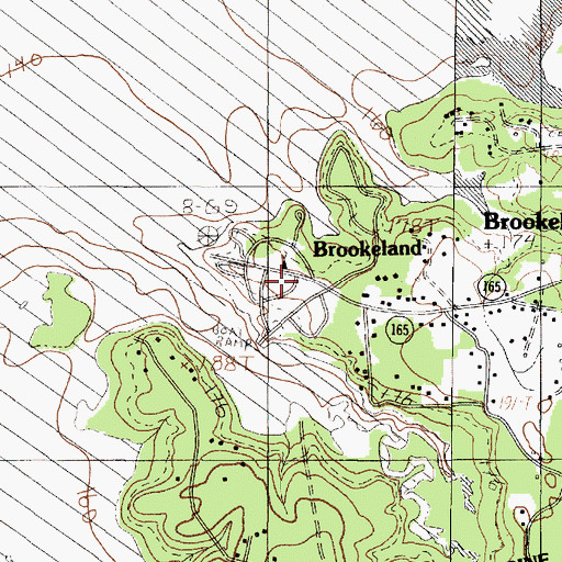 Topographic Map of Mill Creek Park Campground, TX