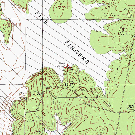 Topographic Map of Bayou Boat Launch, TX