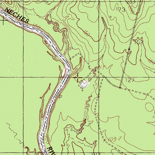 Topographic Map of Old Aldredge Mill Site, TX