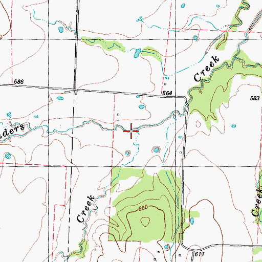 Topographic Map of Holt Creek, TX