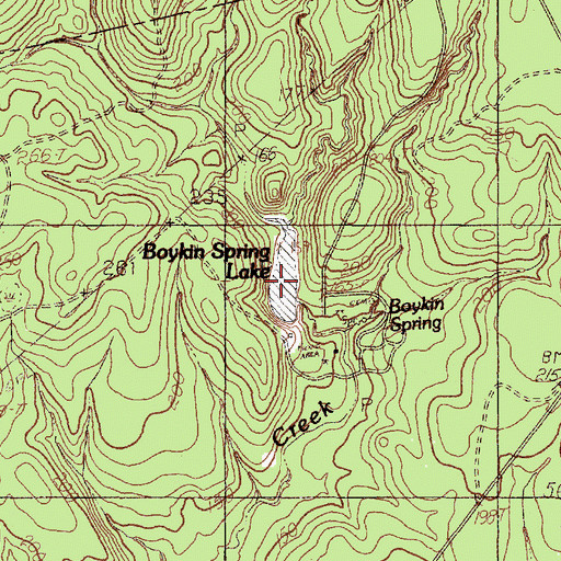Topographic Map of Boykin Spring Lake, TX