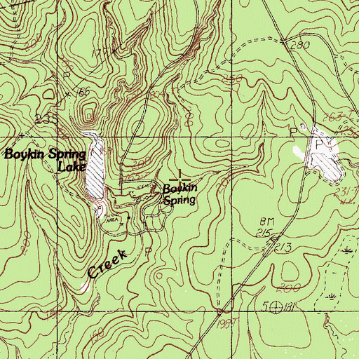 Topographic Map of Boykin Springs Recreation Area, TX