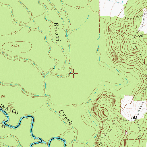 Topographic Map of Buck Creek, TX