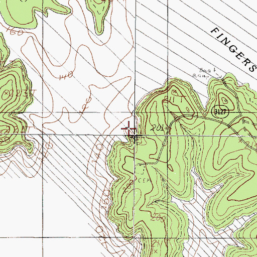 Topographic Map of Five Fingers, TX