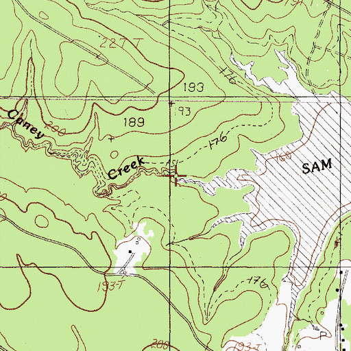 Topographic Map of Caney Creek, TX