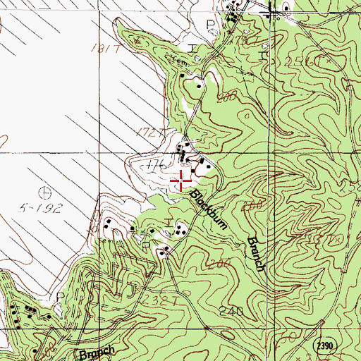 Topographic Map of Blackbum Branch, TX