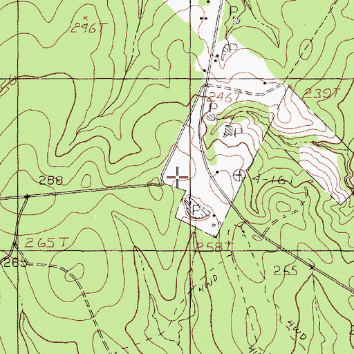 Topographic Map of Boynton, TX