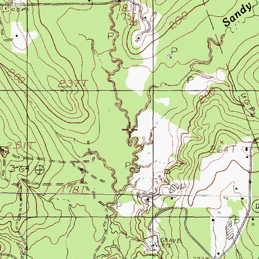 Topographic Map of Hawkins Creek, TX