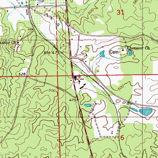 Topographic Map of Erharkers, AL